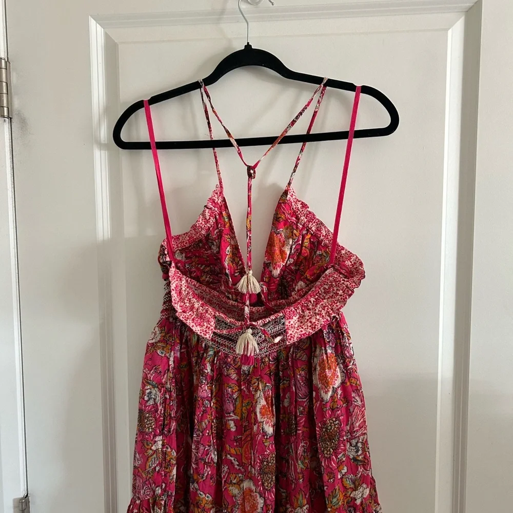 Free People Pink and Cream Floral Smocked Tank - Picture 5 of 12